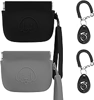 Vista 9 de WALLFID Bolsa de silicona para golosinas para perros, cierre automático, con clicker de entrenamiento para mascotas, bolsa de paseo para perros