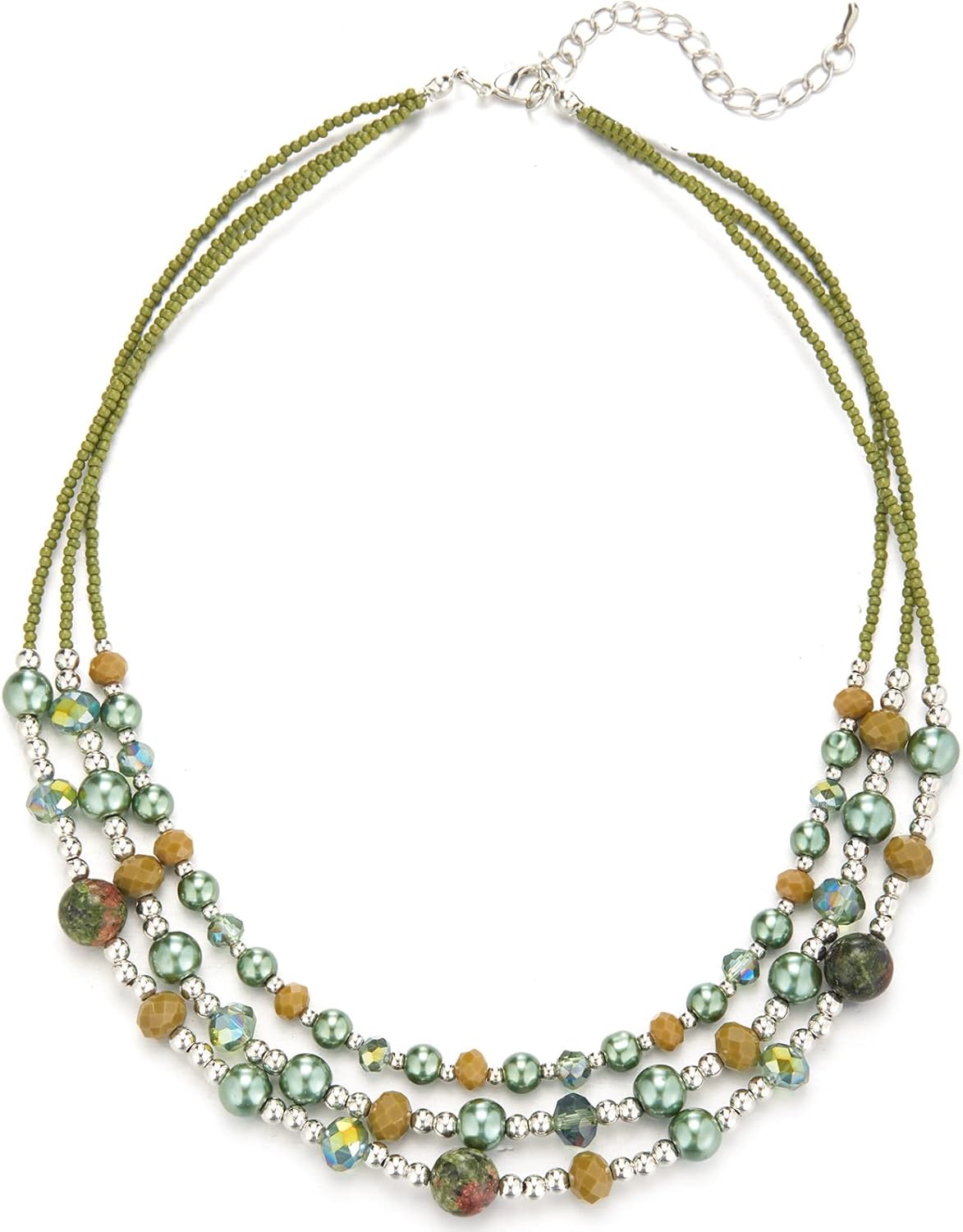 Noessla Beaded Statement Necklaces for Women Layered Chunky Bead Necklace Fashion Costume Jewelry Gifts for Mom