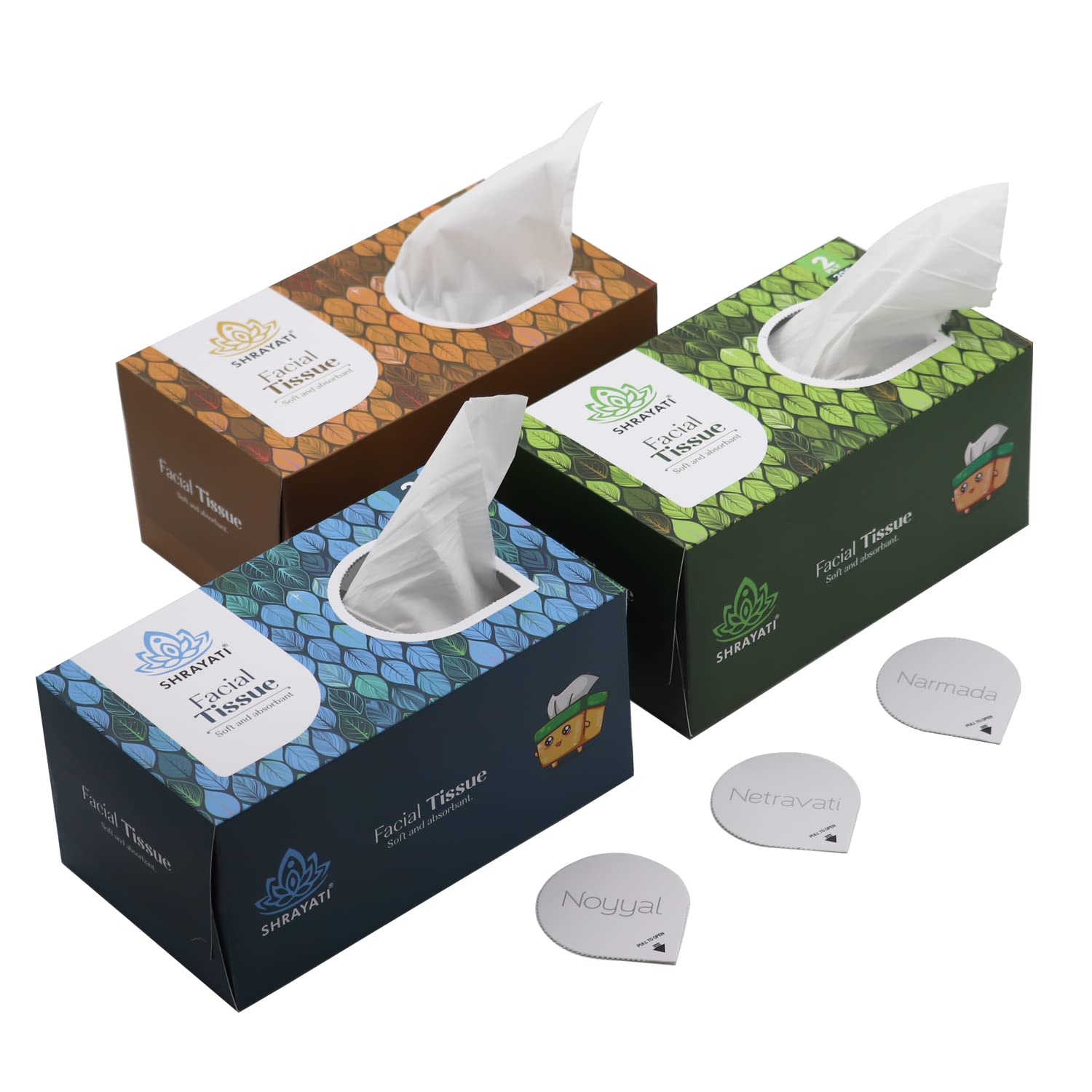 Shrayati (200 Pulls Per Pack) Pack of 3 Tissue Paper Box with 2 Ply, Skin-Friendly, Highly Absorbent, Multipurpose Face Tissues in,Versatile Tissue for Weddings, Makeup Removal, Car Tissue-image-13