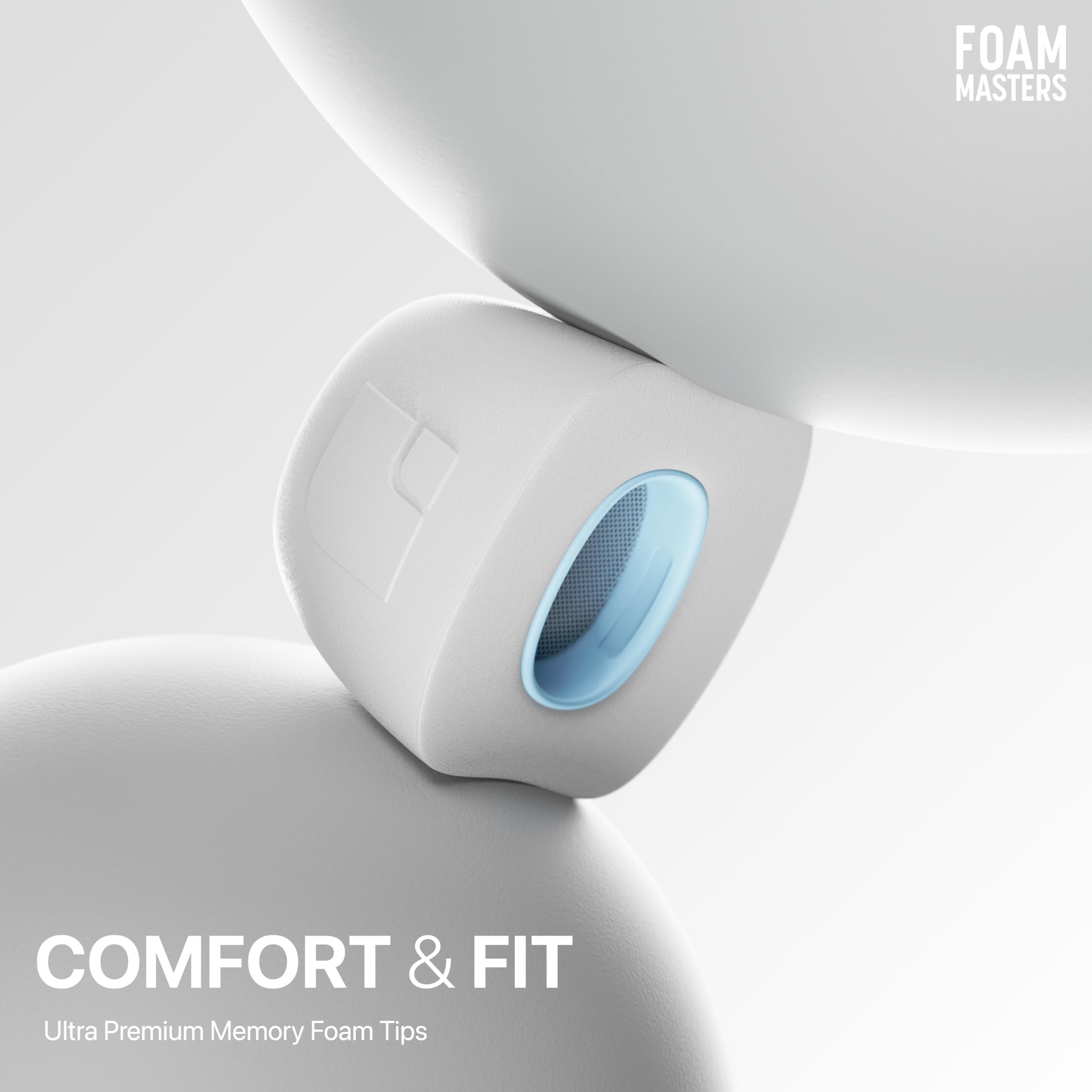 Foam Masters Lot de 3 paires d’embouts d'oreille de remplacement en mousse à mémoire de forme pour AirPods Pro 1e et 2e gén, à ajustement sécurisé, super confort, isolation sonore, taille S, blanc