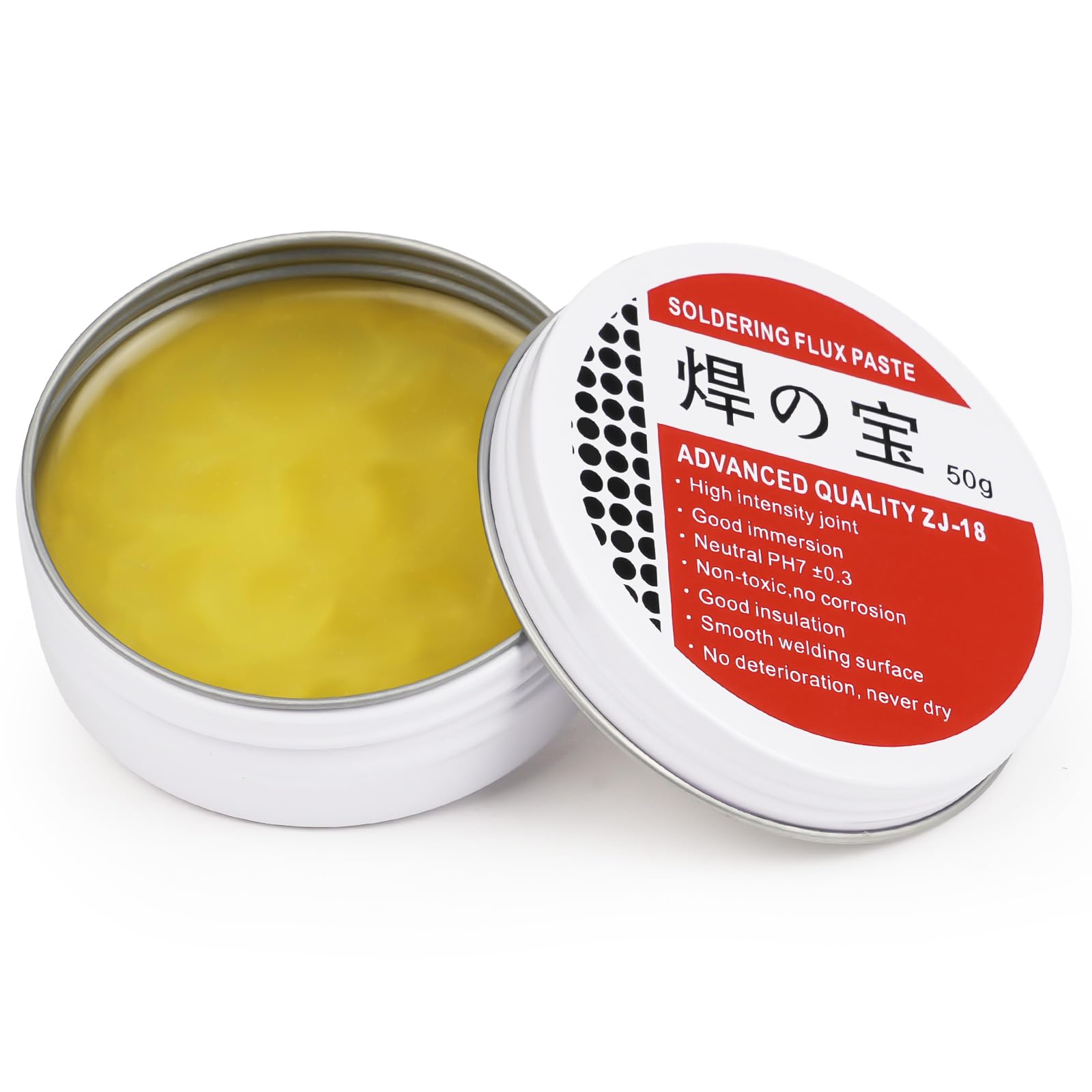 Flintronic 50 g Pasta de Soldadura sin Plomo | Pasta de Estaño sin Plomo de Curado, para Soldadura, Reparación de Mecánica, para Limpia y Protege la Punta de Hierro