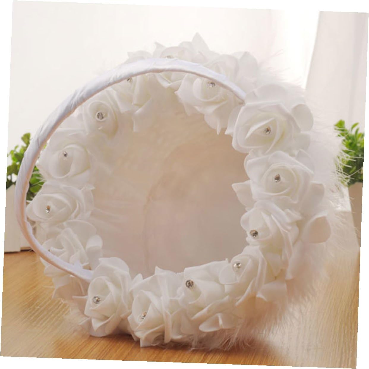 Wedding Flower Girl Basket White Delicate Wedding Use Basket Handheld for Ceremony Supplies