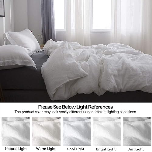 Miniatura 4 de Juego de funda de edredón 100% algodón orgánico azul marino con 2 fundas de almohada, tamaño individualindividual XL, con cremallera y lazos en las