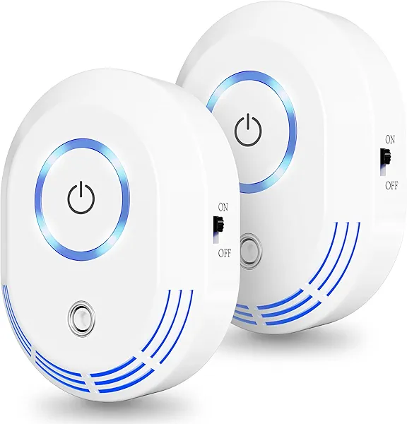 Plug in Air Ionizers 60 Million Negative Ions Out Put,2 in 1 Ozone Odor Eliminator and Air Ionizers,Air Purifiers for Home,Kitchen,Bedroom,Office,Mini Air Cleaner for Dust,Smoke,Pets,2 Pack