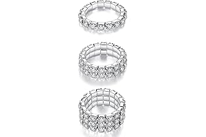 3 Pcs Charming Rhinestone Toe Rings for Women