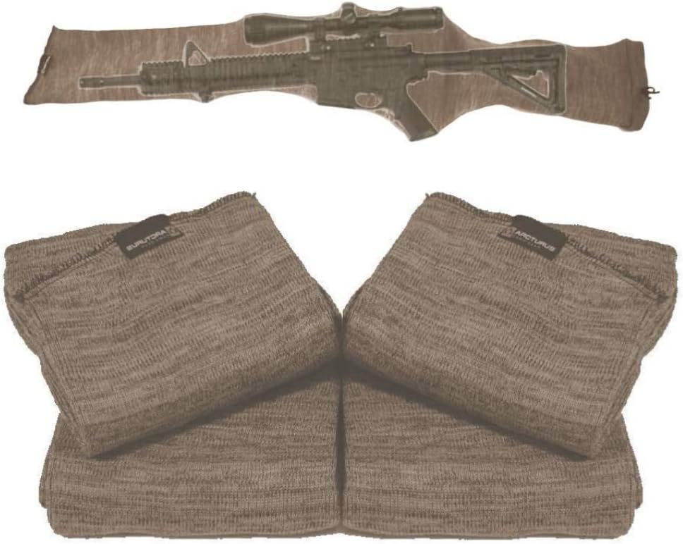 Arcturus Silicone-Treated Gun Socks for Rifles, 6" Extra Wide - Fit Scopes, Pistol Grips & Tactical Accessories, 47” x 6”