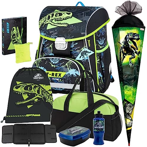 Dino Schultüte Set Dino Schultüte Dinosaurier T-Rex 10 Tlg. Set SCHULRANZEN Ranzen Schultüte Tornister Dino-Motiv