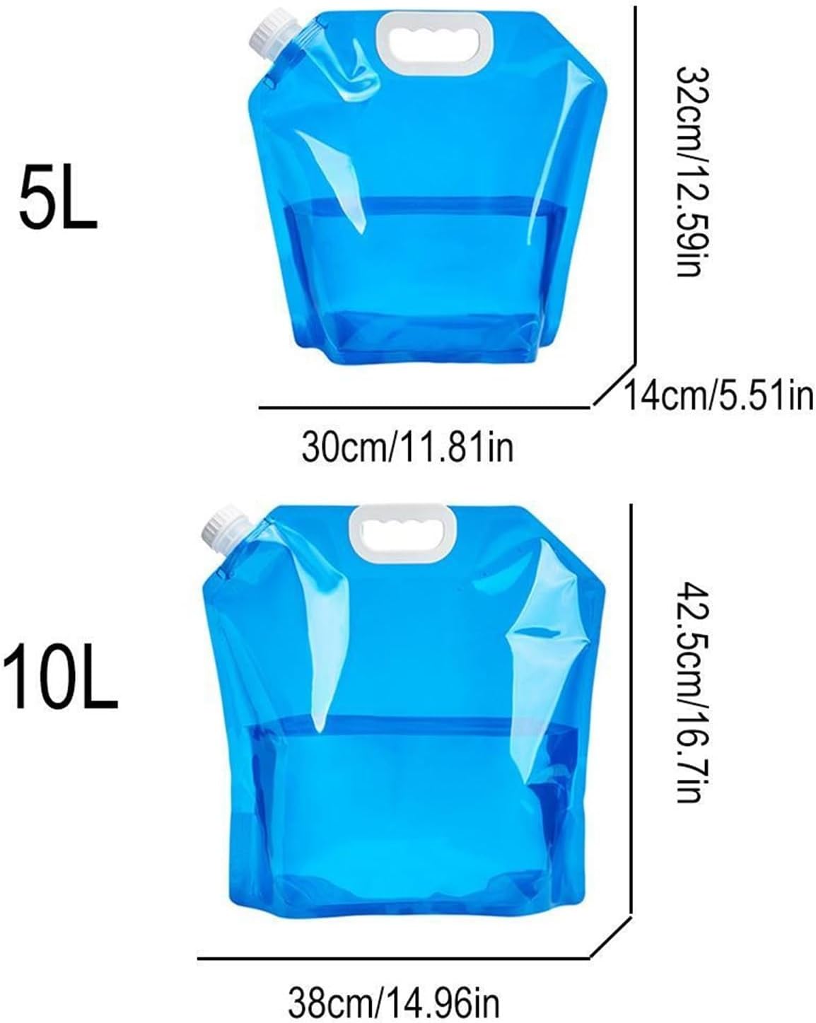 5/10L Portable Camping Water Bag Foldable Drinking Bucket Large Capacity Container for Outdoor Travel Lightweight