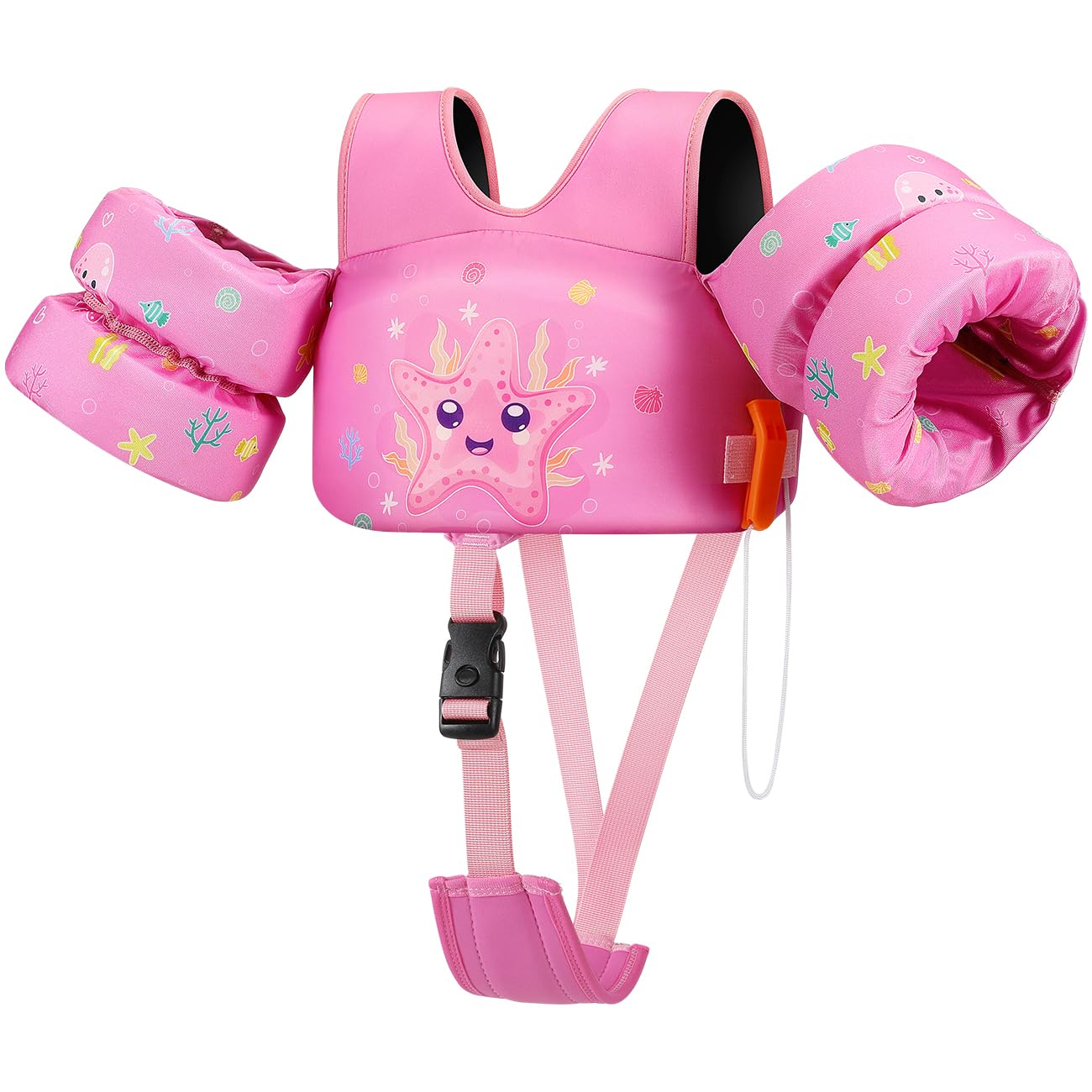 HeySplash Swim Vest for Kids, Toddler Pool Floaties Fit 13-30 Lbs, Baby Arm Floaties with Crotch Strap, Swim Jacket Water Wing Arm Band, Puddle Beach Boat Jumper Boy Girl Learn to Swim