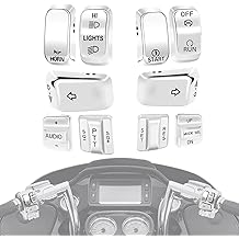 Chrome Hand Control Switches Caps Compatible with Harley Electra Street Glide Road King Touring 1996-2013