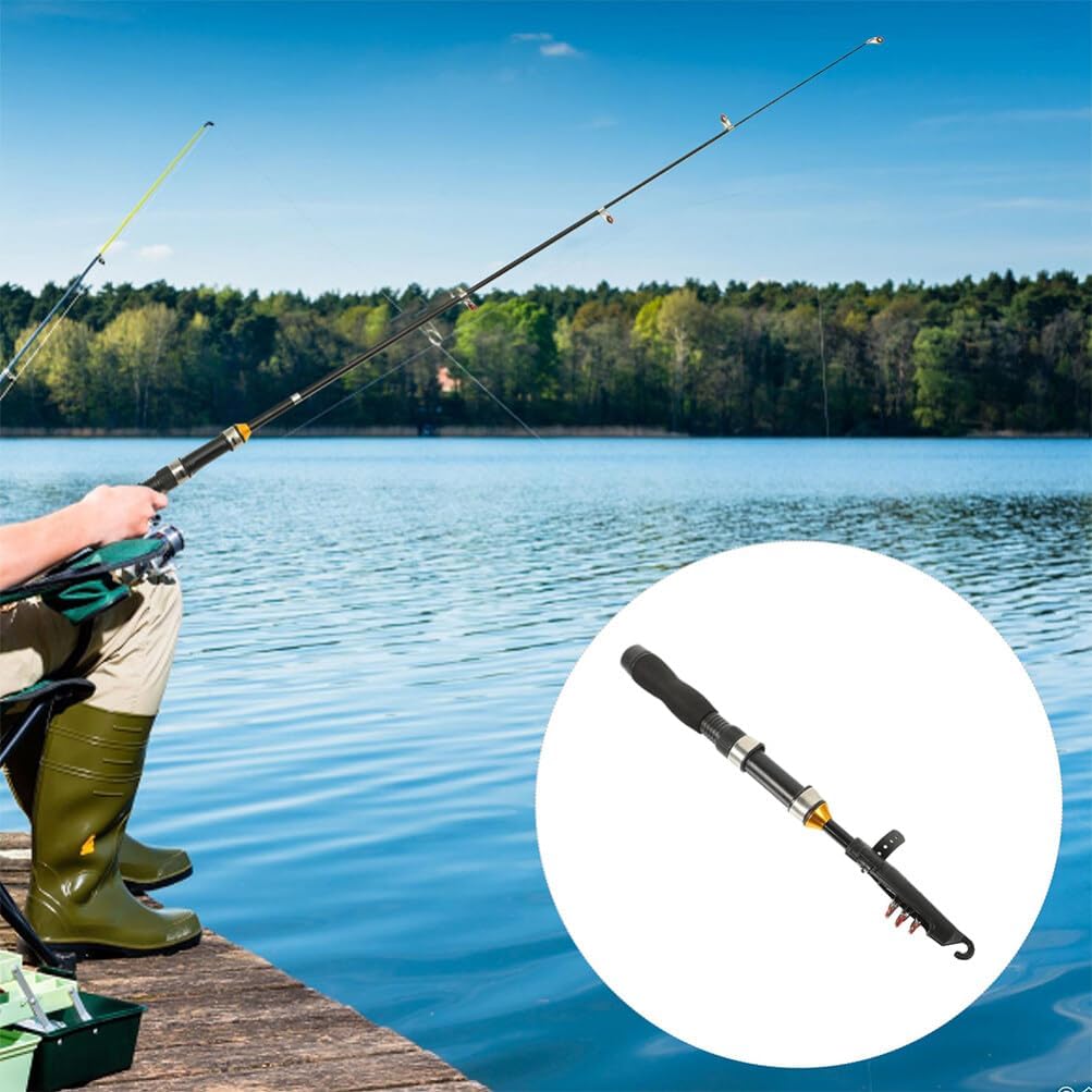 SUPVOX Portable Mini Fishing Rod Lightweight Short Fishing Pole for Convenient Angling for Travel Construction for Lasting Use