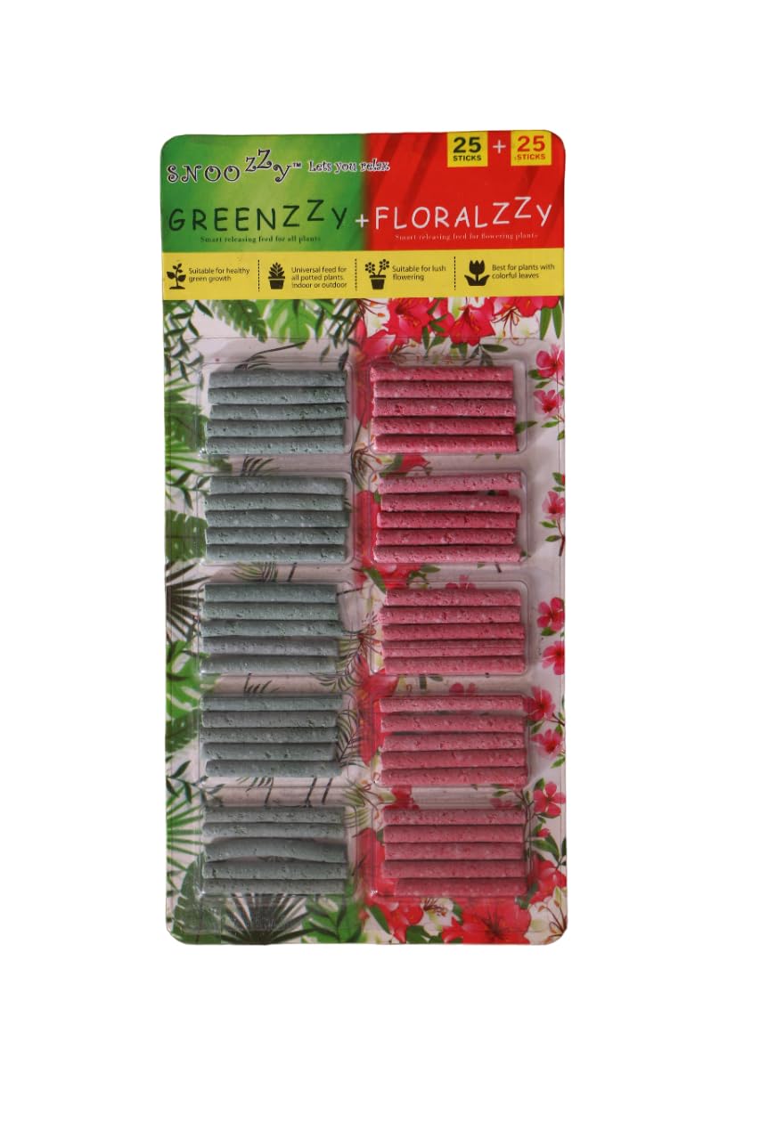 SNOOZZY Plant Food Sticks Trial Pack GREENZZY+ FLORALZZY | Plant Fertilizer for Pot Plants | Organic Fertilizer for Green Plants & Flowering Plants (25 STICKS GREENZZY+ 25 STICKS FLORALZZY) (B0CHBKQR6H) Amazon Price History, Amazon Price Tracker
