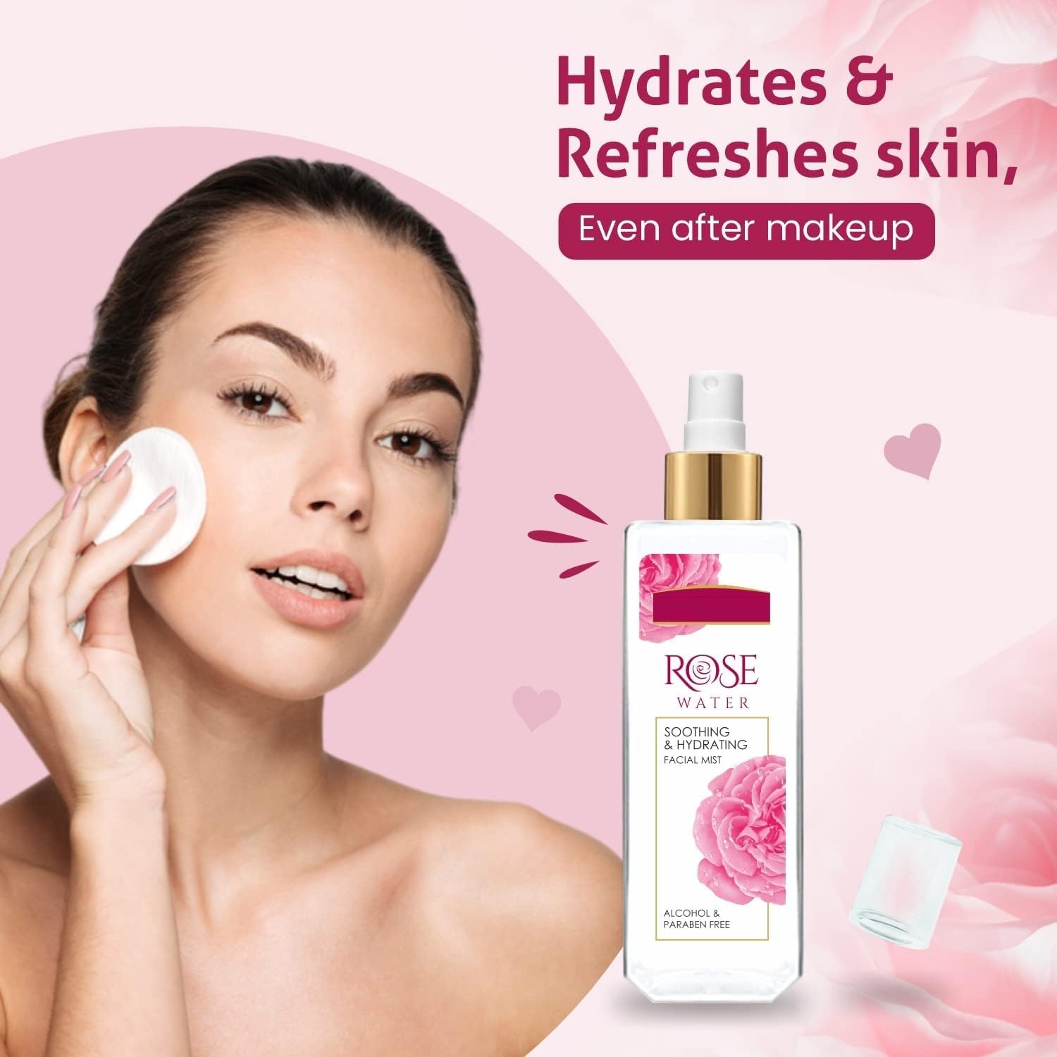 TV Pure & Natural Rose Water Spray for Face(Pack of 2)-100ml,Face Mist for Glowing Skin|Gulab Jal for Skin|Face Toner|Makeup Remover|Alcohol & Paraben Free| Tighten The Open Pores-for Men & Women