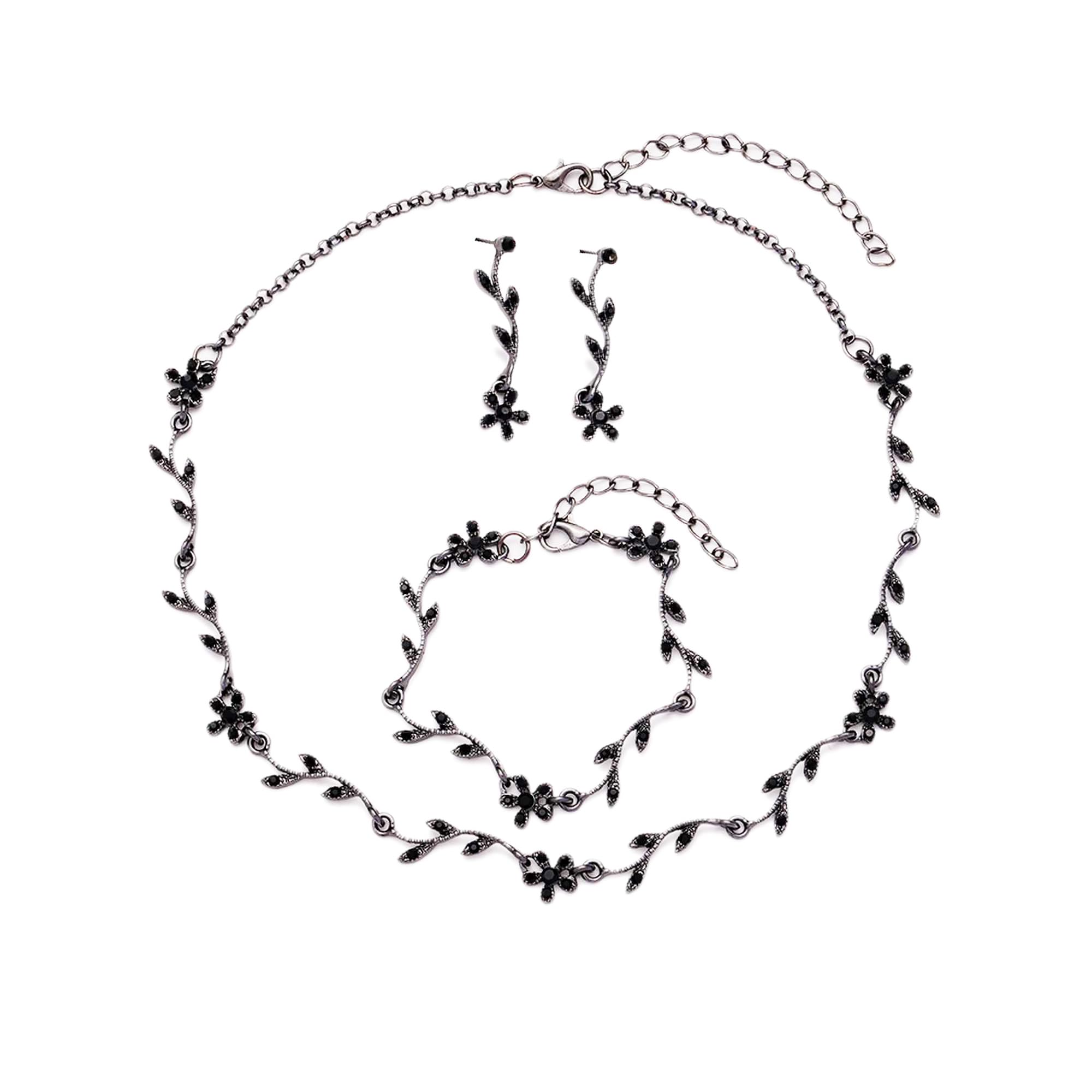 Hapibuy Crystal Necklace Earrings Bracelet Bridal Wedding Jewelry Set Rhinestone Choker Necklace For Brides Bridesmaid