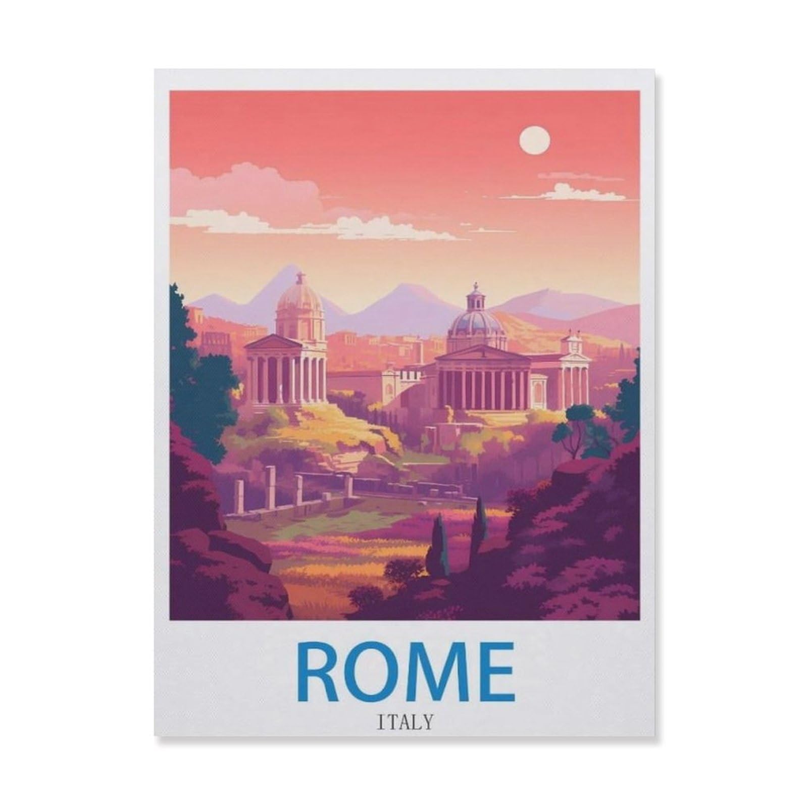Rome Italy，Funny Tin Sign Retro Metal Sign for Home Farm Toilet Restroom Washroom Wall Decor Gift(15x30cm）6x12 inch-EH92