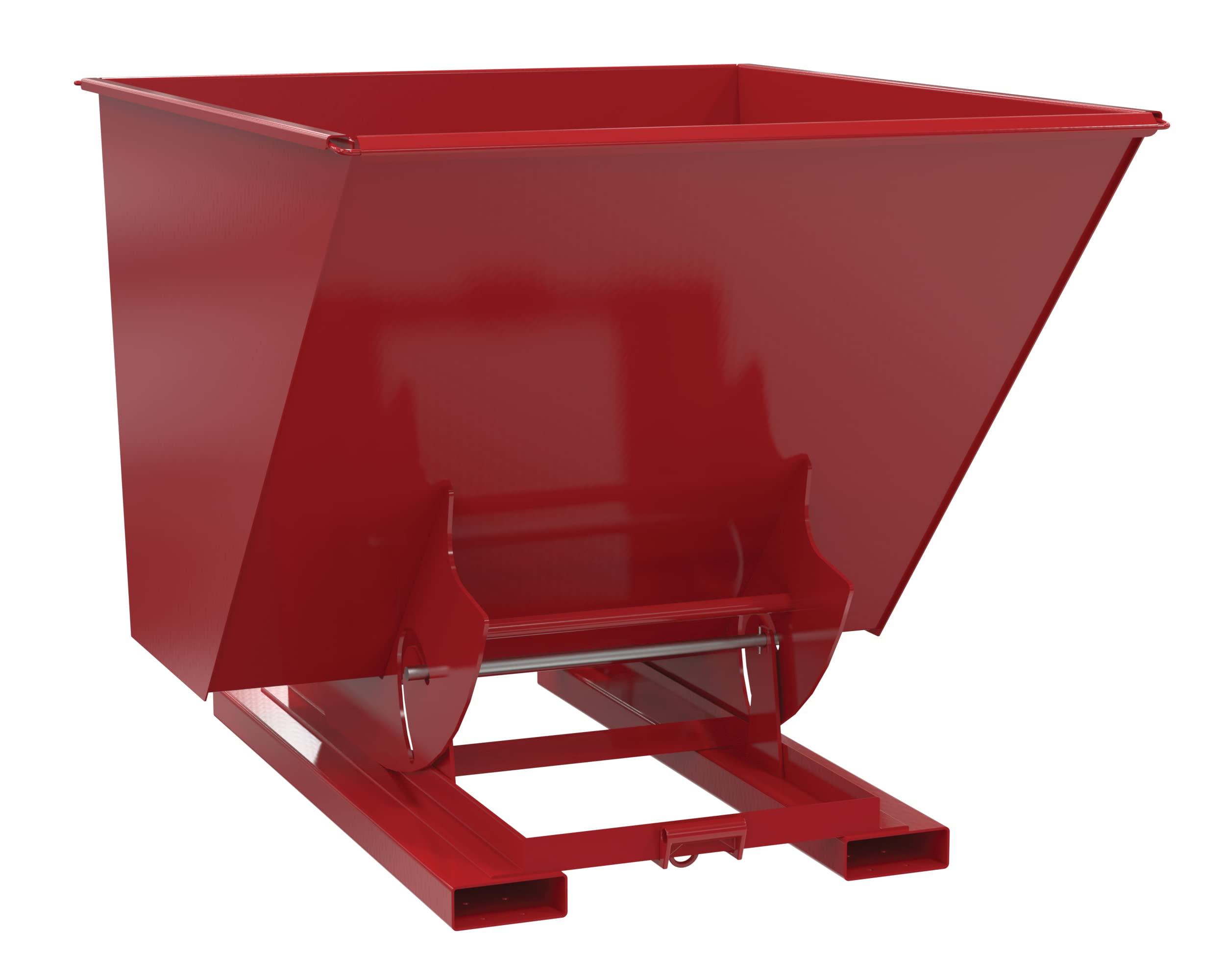 Vestil D-200-MD-NB-SR Steel Medium Duty No Bump & Dump Hopper 2 Cubic Yard 4000 Lb. Capacity Soda Red