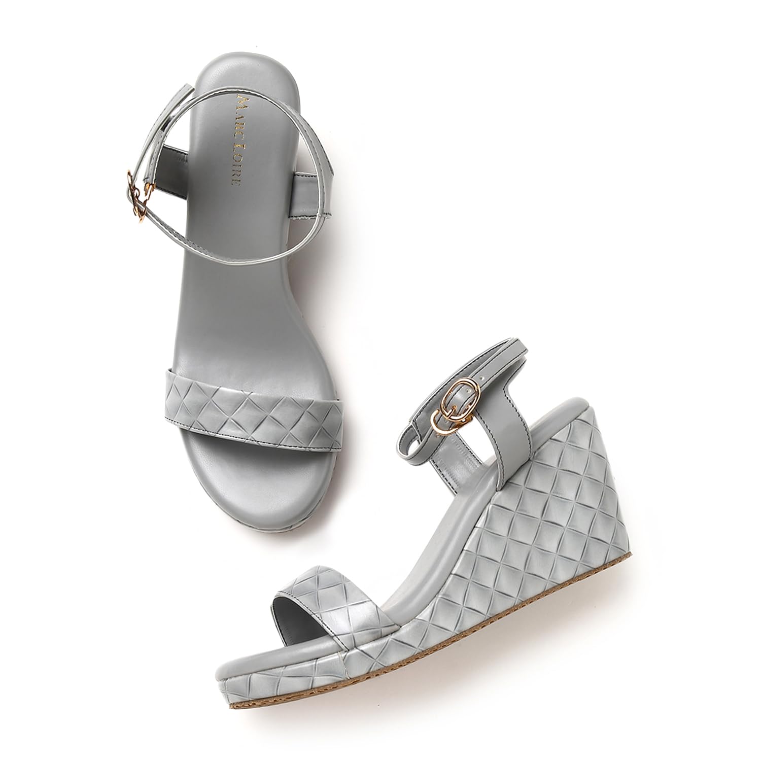 Marc Loire Women Round Toe Wedge Heel Sandal (Grey, 3) (B0CS6SR14Y) Amazon Price History, Amazon Price Tracker