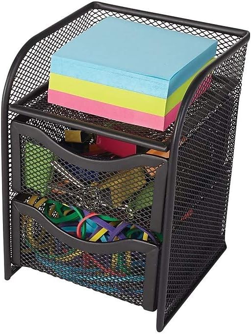 Staples Wire Mesh Desktop Organizer, Black, 7"H x 4 1/2"W x 4 1/2"D