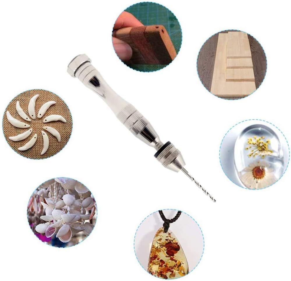 Hand Pin Vise,20 Pcs Drill Bits, Precision Hand Drill Rotary Tool with Twist Drill Bits Set,for Resin Casting Molds Drill Bit