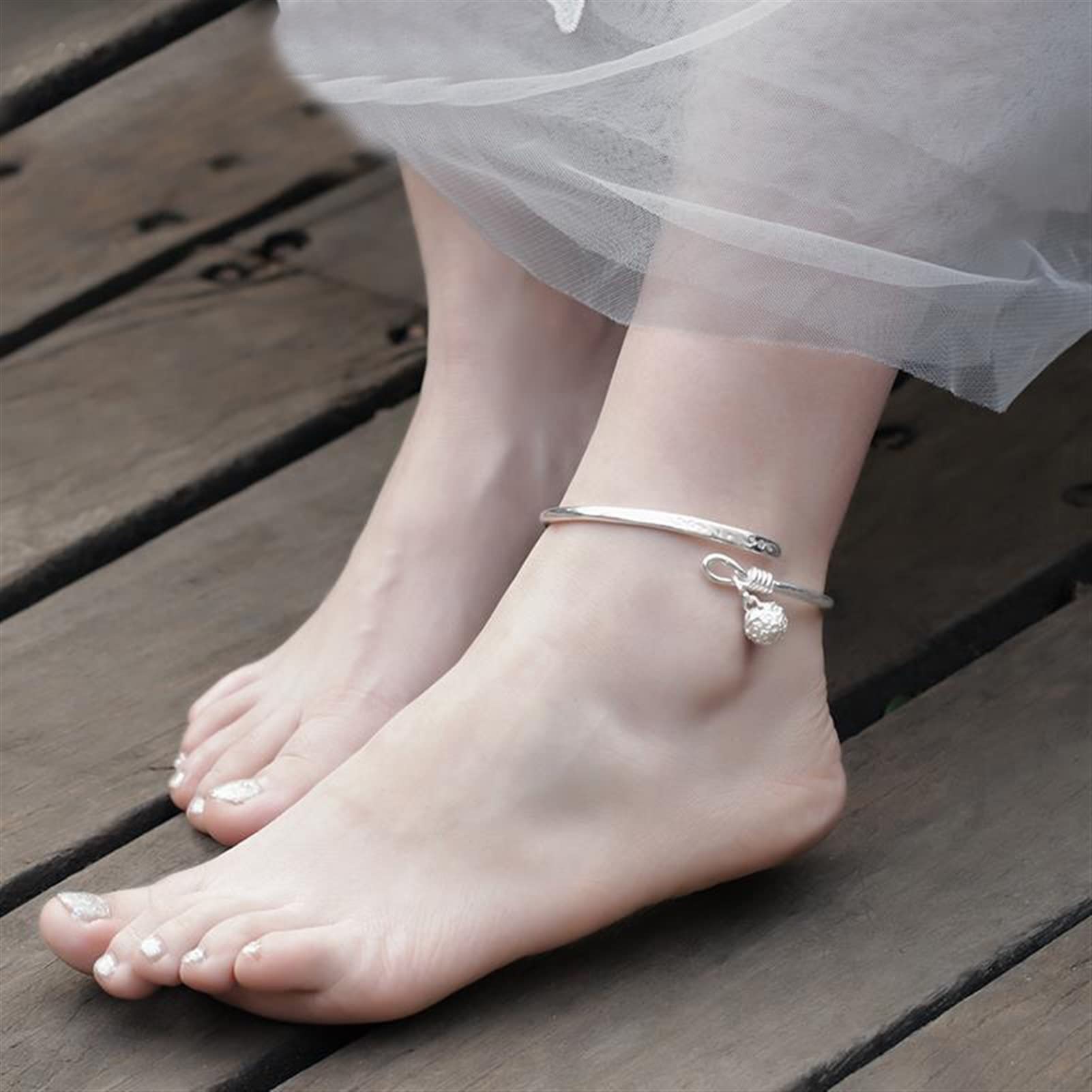 Cavigliera/Cavigliere Cavigliera Cavigliera Regolabile Fatta a Mano da Donna Cavigliera con campanella in Argento Stile letterario e Antico Accessori per Gioielli da Bambina Bracciali alla Caviglia
