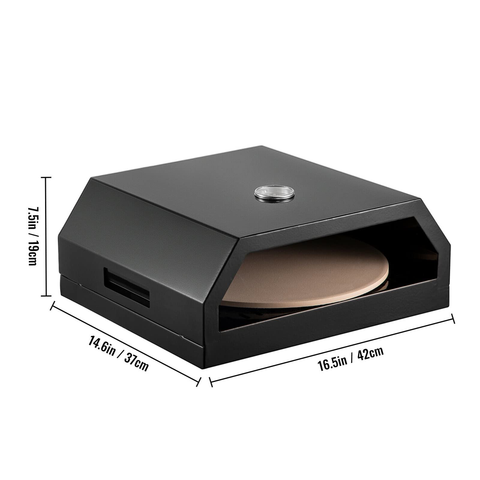 Horno de pizza BBQ, 42 x 37 x 19 cm horno de pizza exterior 24-232 ?Horno de pizza Gas 30.5 cm Diámetro de piedra Horno de pizza Jardín Horno de pizza Kit Parrilla Horno de pizza Acero inoxidable Horn