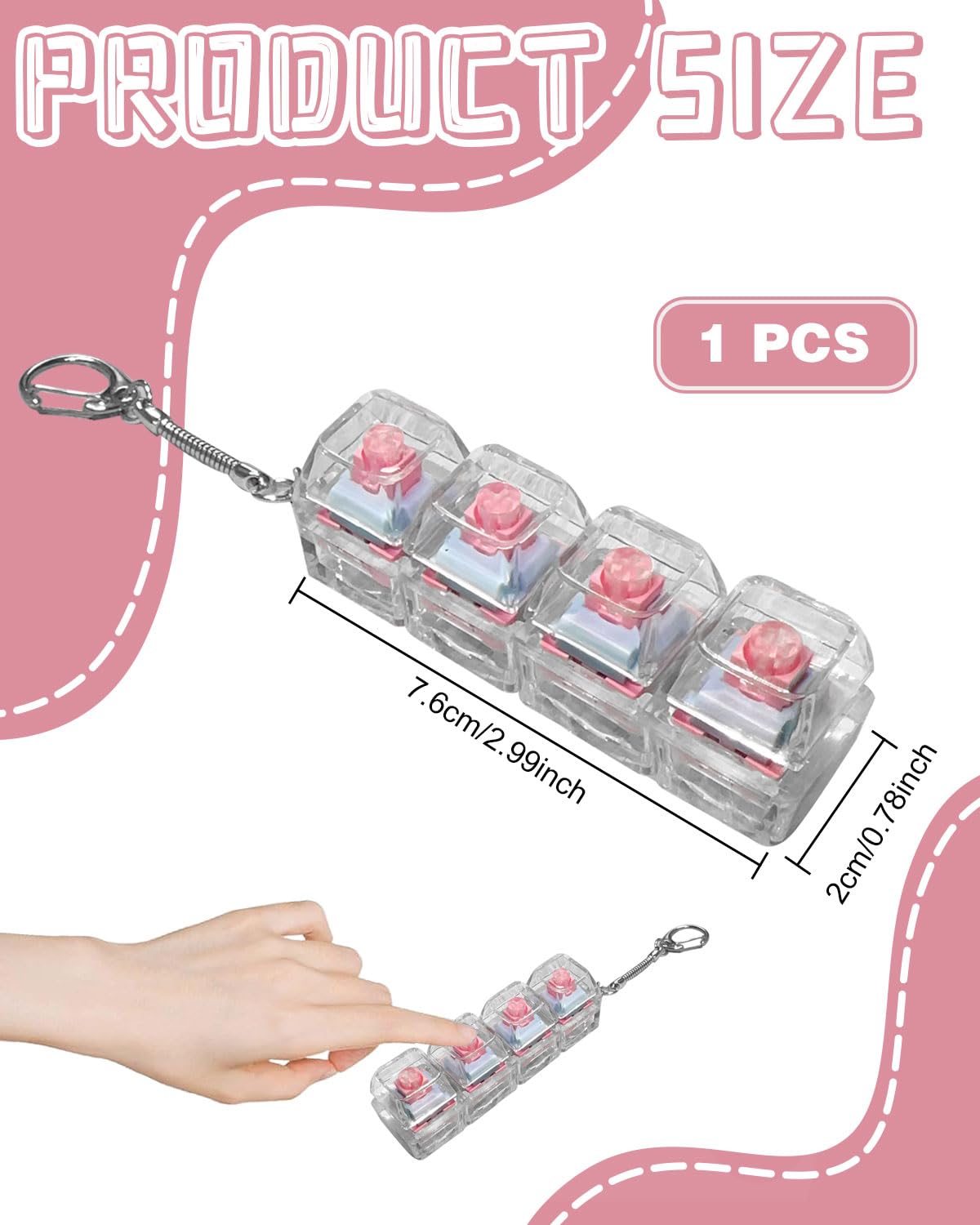 2 stuks fidget-speelgoed, decompressietoetsenbord, fidget-clicker, vier