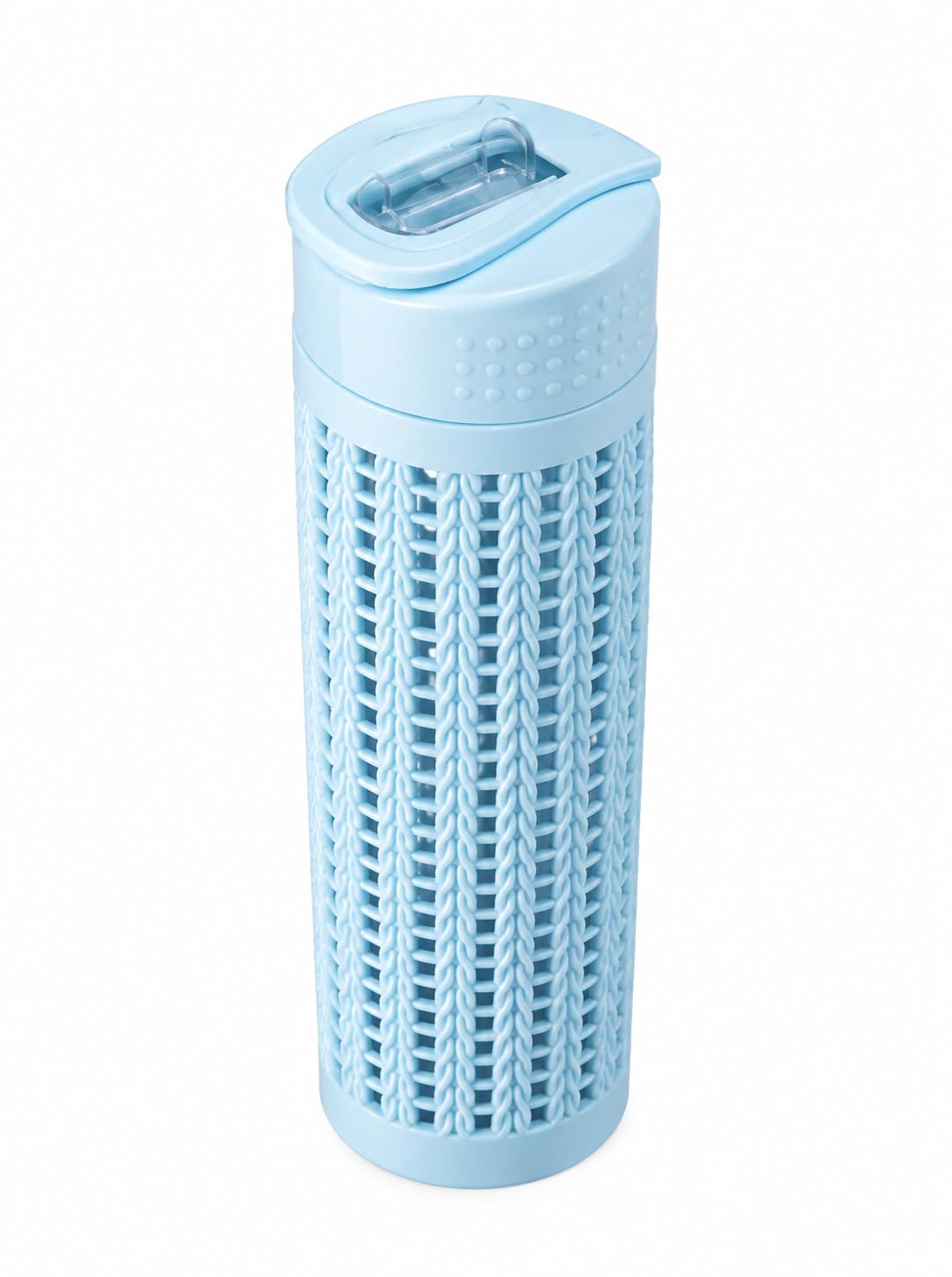 Water Bottle with Straw Lid, Woven Design, Leak Proof, Light Blue, for Gym, School and Travel-picture-11