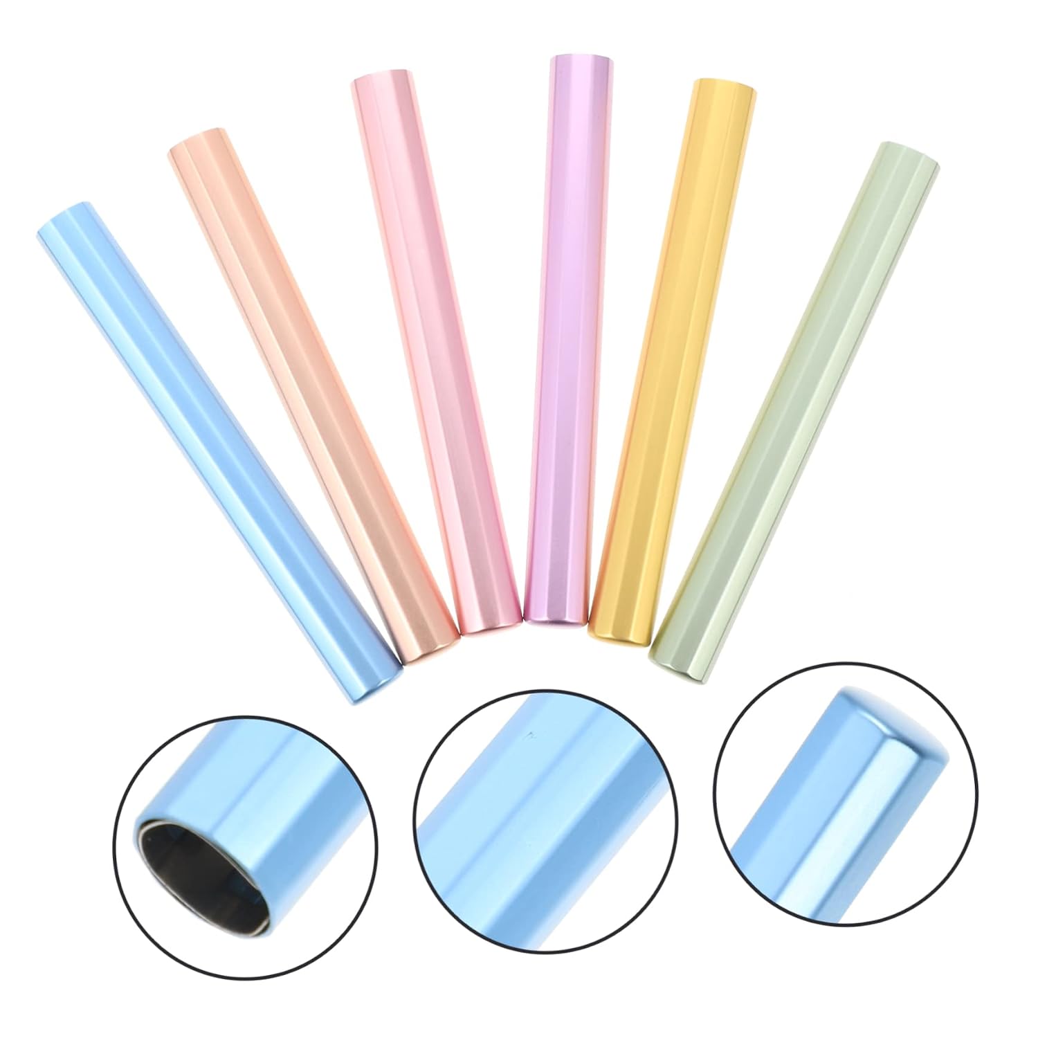 VANZACK 30pcs Protective Manicure Pen Caps Light Acrylic Nail Art Pen Toppers Matte Rainbow Colors for Nail Art and Manicure