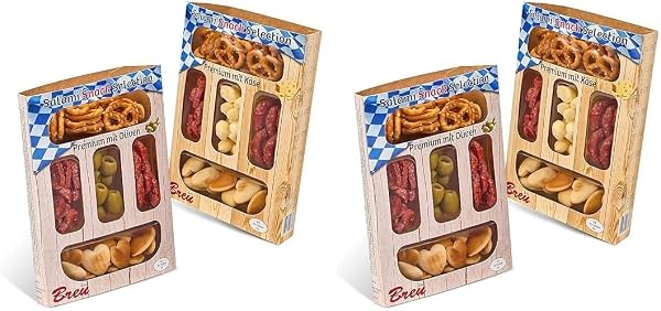 WURSTBARON® Salami Snack Selection Premium Set - Salami, Olive, Käse, Brezeln - 5