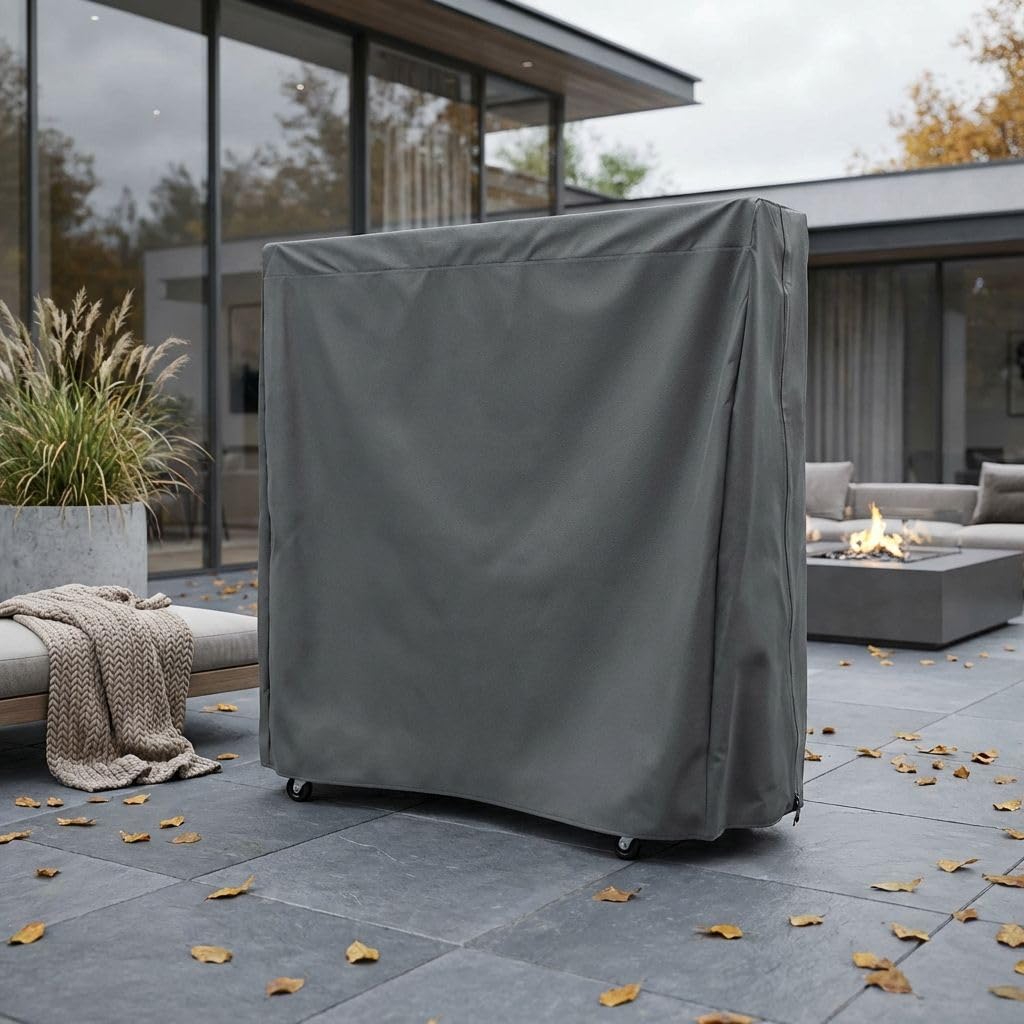 Milani Home - telo copertura tavolo ping pong, da esterno, tessuto impermeabile, antracite, 190 x 75 x h 175 cm
