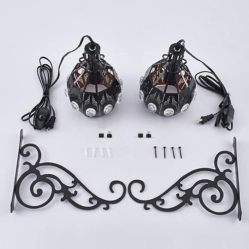 Miniatura 9 de 2 apliques de pared colgantes con enchufe regulables, luces de pared ajustables con cable de enchufe y regulador de intensidad de encendidoapagado,