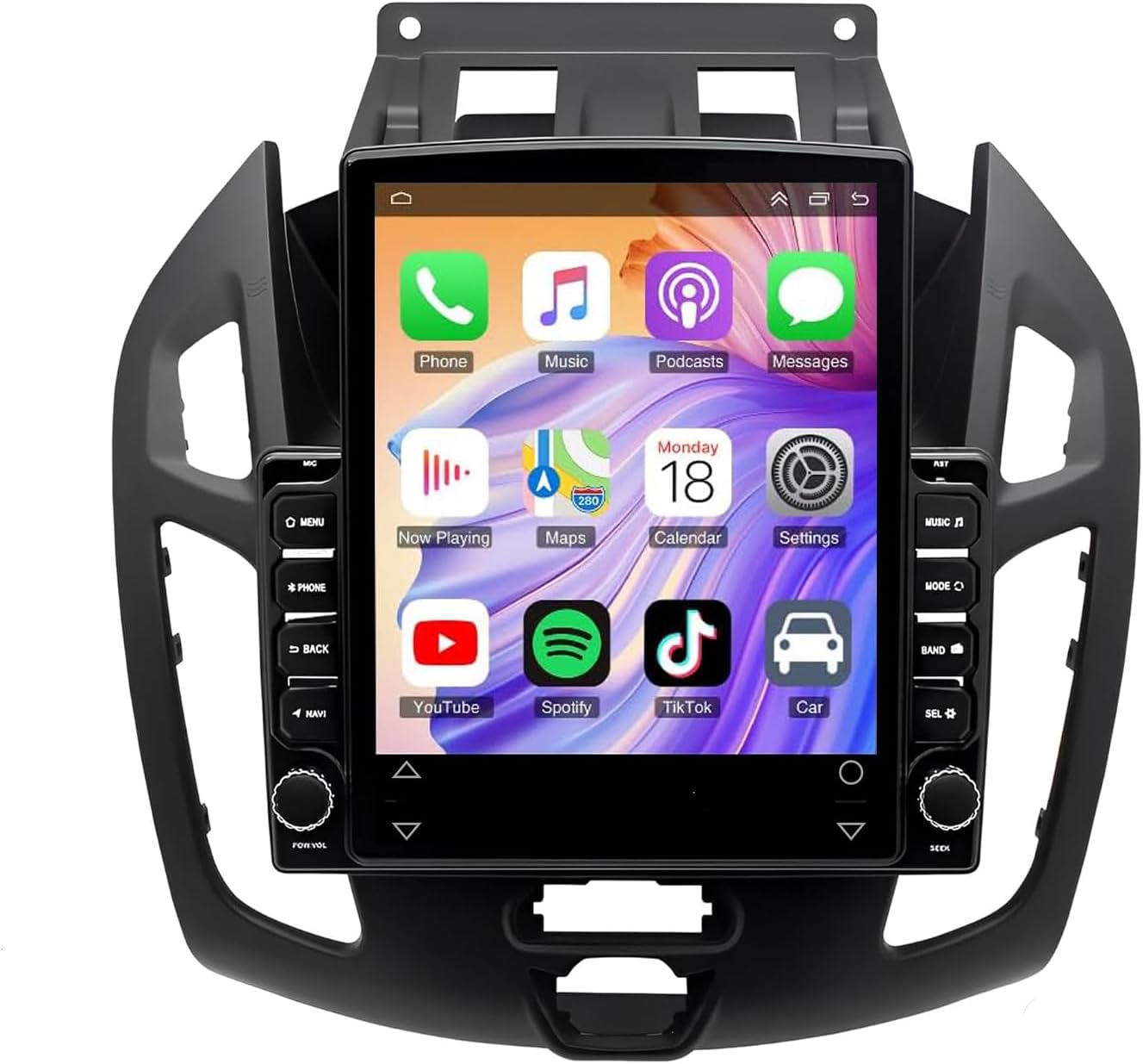 4G+64G - Double Din Car Stereo Radio for Ford Transit Connect 2014 2015 2016 2017 2018 with CarPlay Android Auto,9.7" HD Touch Screen Car Audio Receiver GPS Bluetooth WiFi SWC FM AUX-in,Backup Camera