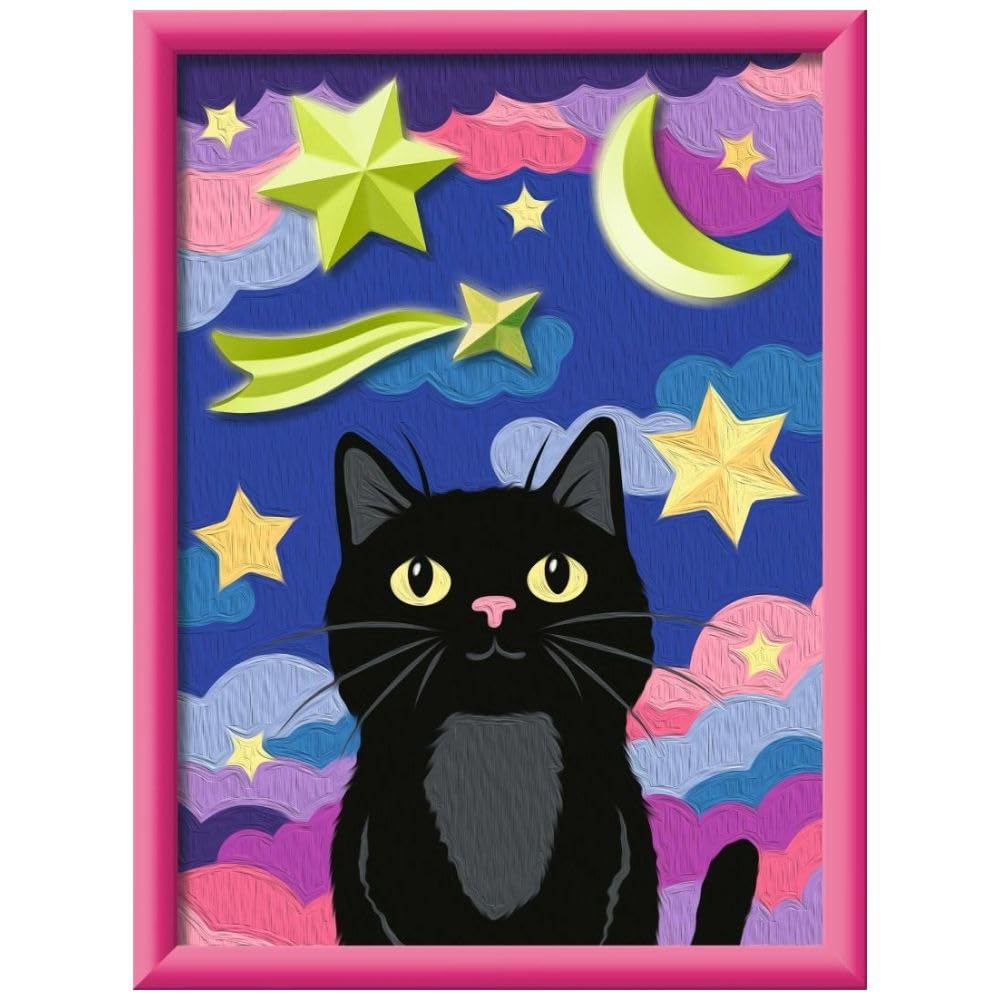 Ravensburger - CreArt Series D - Cat with Plaster 3D | Paint by Numbers | Paint Kit | Measures 25 x 18,30 | Children Games 9 Years | Gift Ideas | Gift Child 9 Years