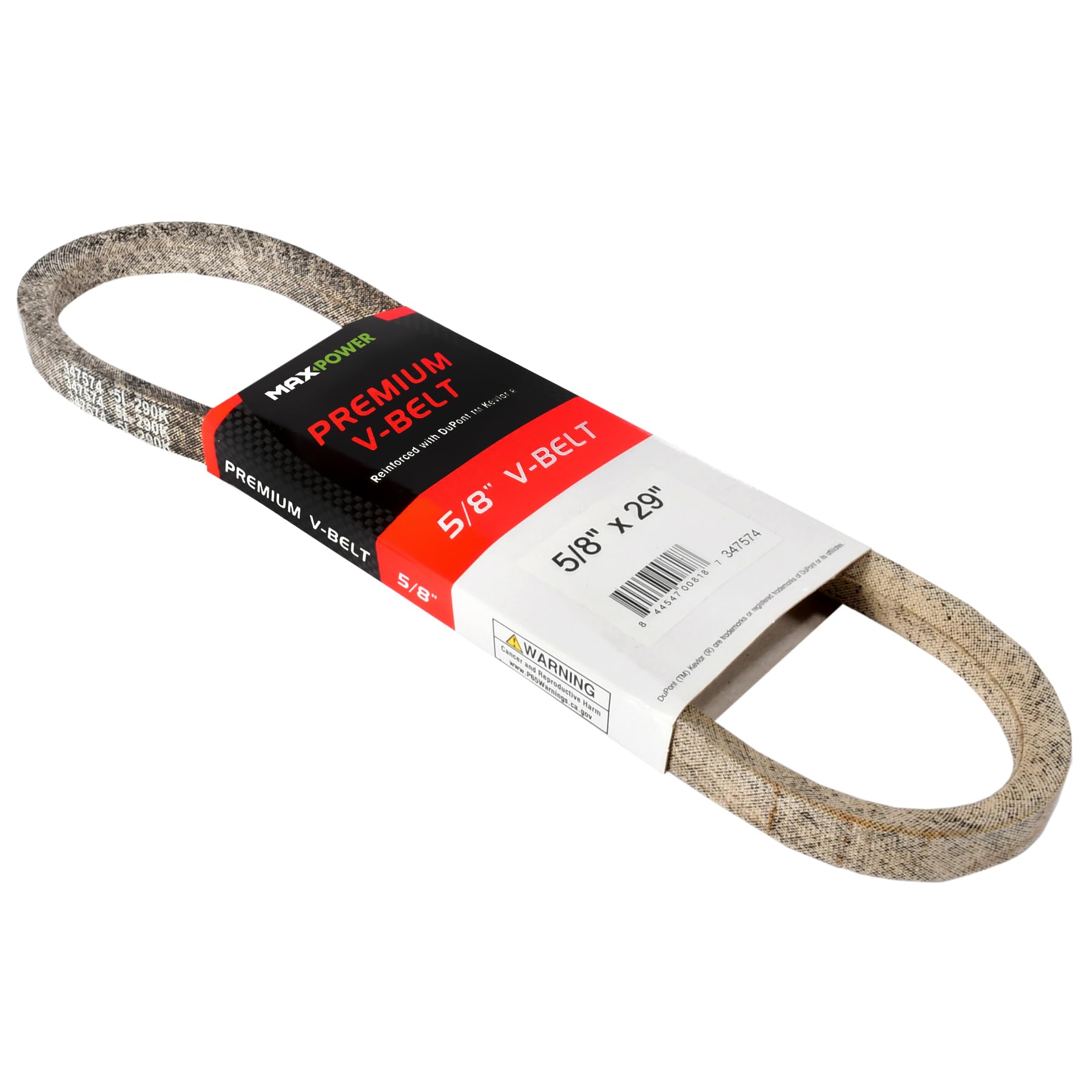 Courroie Trapézoïdale MaxPower 347640 Renforcée Kevlar – 5/8 X 95 (5L950) – Longueur Extérieure 2420 Mm – Pour Outils De Jardinage