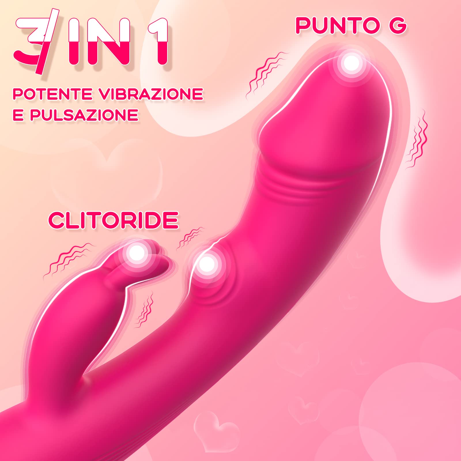 3 in 1 Vibratore Rabbit Vibratoreper Donna Punto g Squirting con 25 Modalità Vibratore Sessuale per Donna Giocattoli Sessuali Sex toys Vibratore Vibratori Clidoride