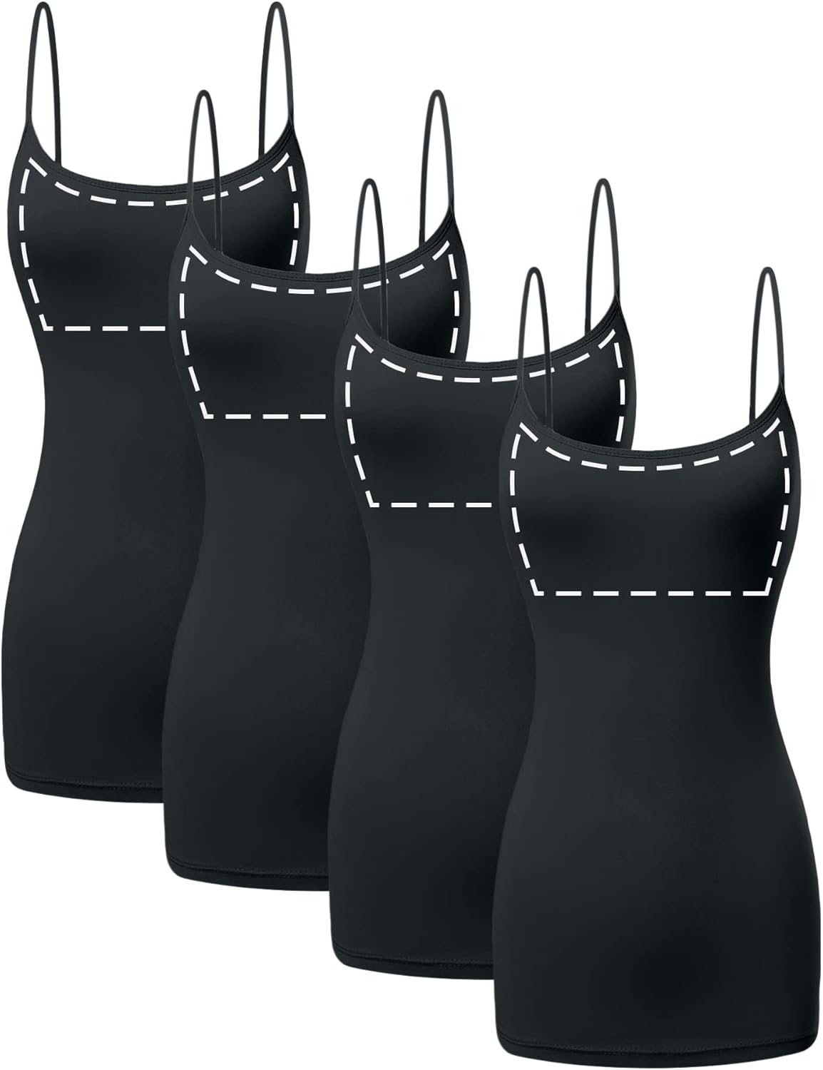 Sugar Sunday Long Cotton Camisole Top with Built in Bra