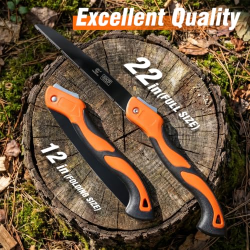 Hand Saw for Tree, 12 inch Folding Saw,Pruning Saws with High-Manganese Steel Teeth for Smooth and Precise Cuts. Handsaws for Camping, Gardening, Carpentry Camping Saw Portable. (orange) - Image 2