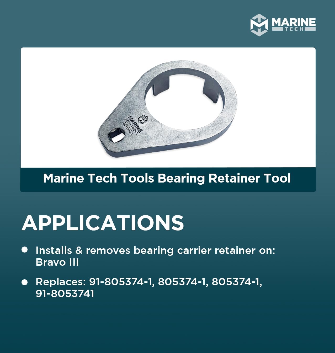 Marine Tech Tools Bearing Retainer Tool, Removes & Installs Bearing Retainers on Bravo III Drives, Mercury Outboard Tools, Bearing Retainer Wrench, Replacement 91-805374 1