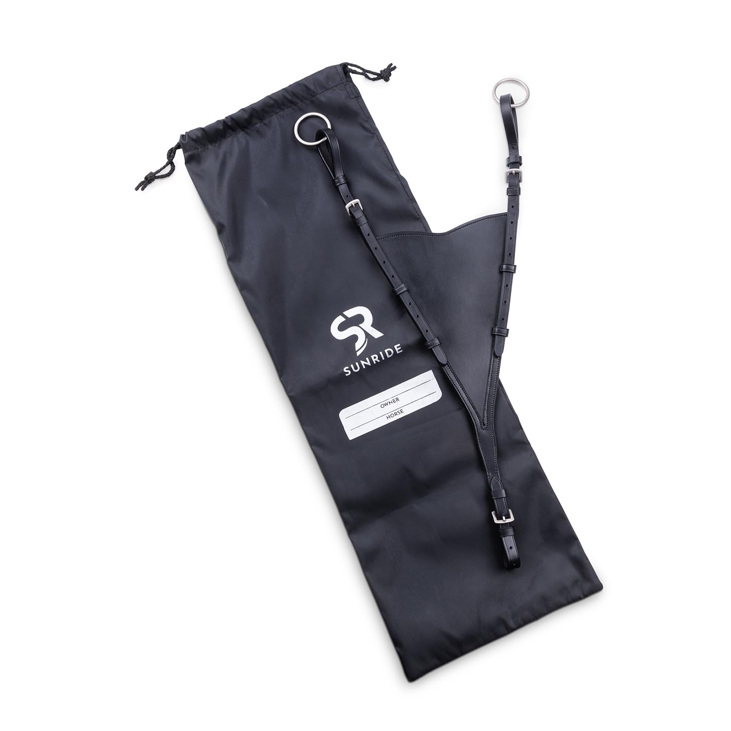 SUNRIDE Fourche de Martingale fermée en Cuir véritable “Bib” – réglable pour Une Action de rênes Stable, Plus de contrôle et sécurité – idéale pour Saut d’Obstacles et Jeunes Chevaux (Noir, Full)