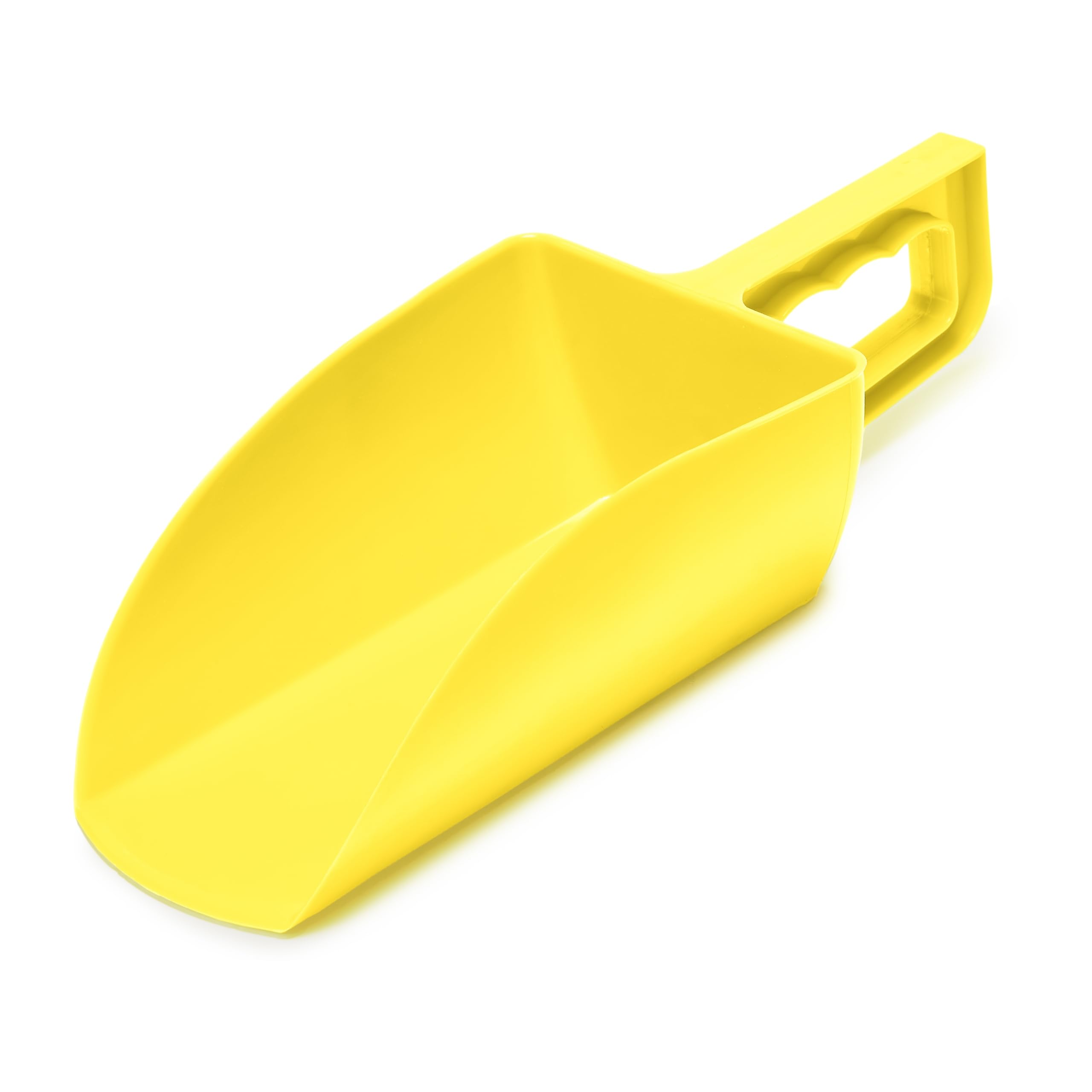 Garronda Sessola in plastica robusta 1 kg per mangimi animali, cereali, semi – Misurino largo da alimentazione animali, paletta dosatrice ideale nei sacchi GD-0153 (Giallo)