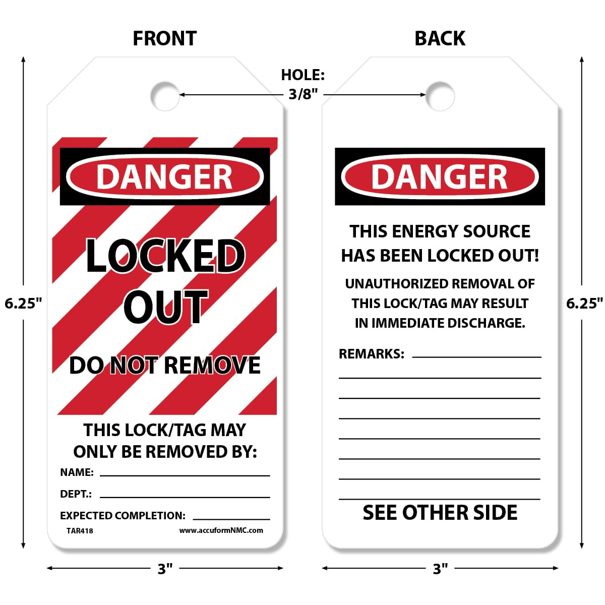 Lockout Tags by-The-Roll - OSHA Compliant -2