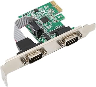 Placa adaptadora serial PCI Express RS232 de 2 portas, controlador adaptador conversor de 2 portas PCI Express X1 para DB9 COM RS232 para Windows para Vista, XP, etc
