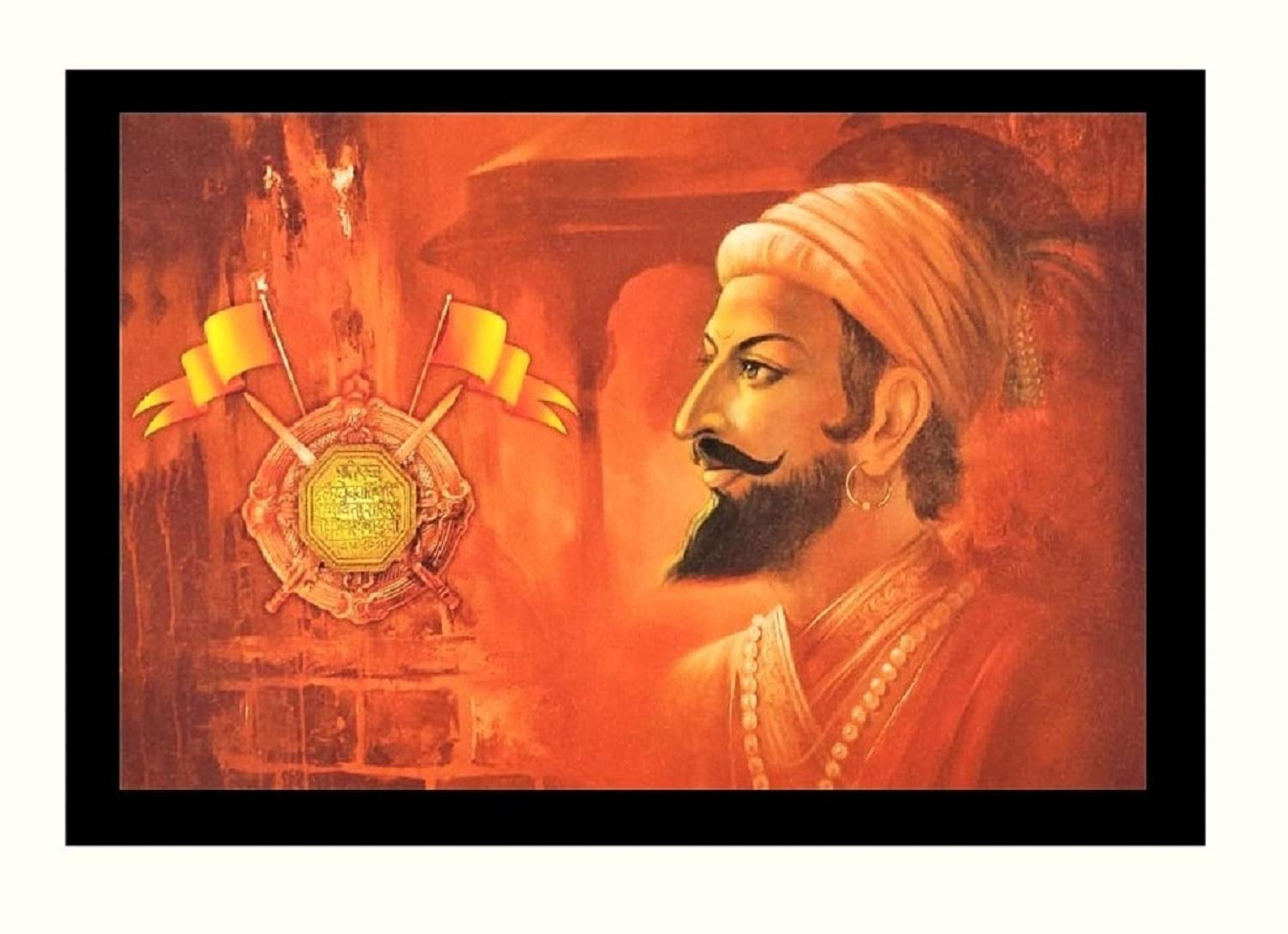Poster vinyle Great Shivaji Maharaj une impression sparkle de qualité supérieure 50,8x71,1 cm