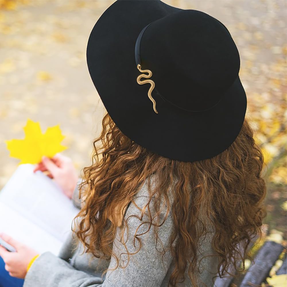 SaiDian 2Pcs Cute Alloy Snake Brooch Pin Elegant Serpent Lapel Pin for Women Gothic Pins for Backpacks Birthday Party Wedding