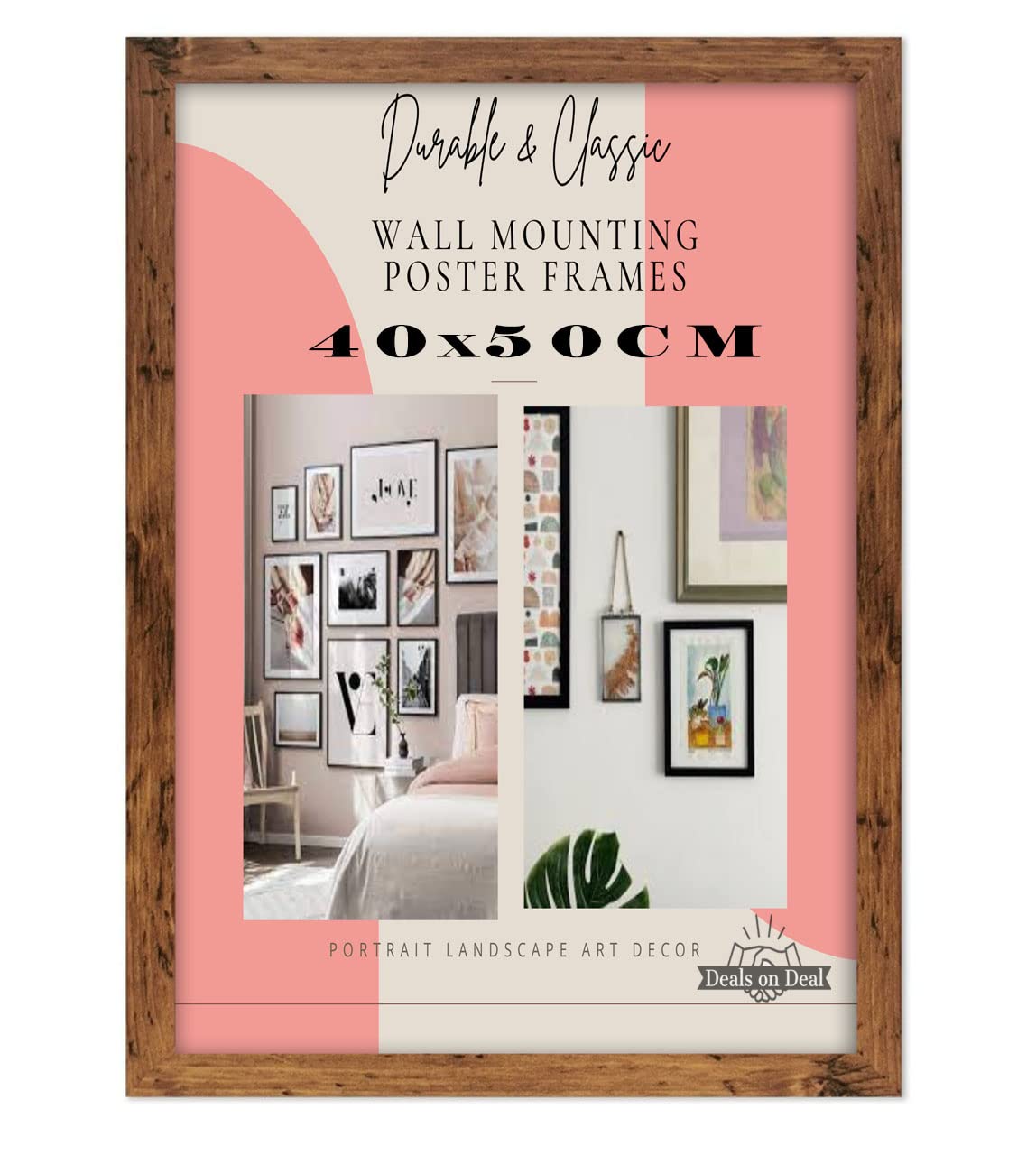 DEALS ON DEAL Modern Wooden 40x50CM jigsaw puzzle Picture Frame Photo Frame Wall Art Poster Frames With Clear Perspex Safety Glass to Hang Portrait or Landscape (40x50CM (15.7" x 19.7"), RUSTIC)