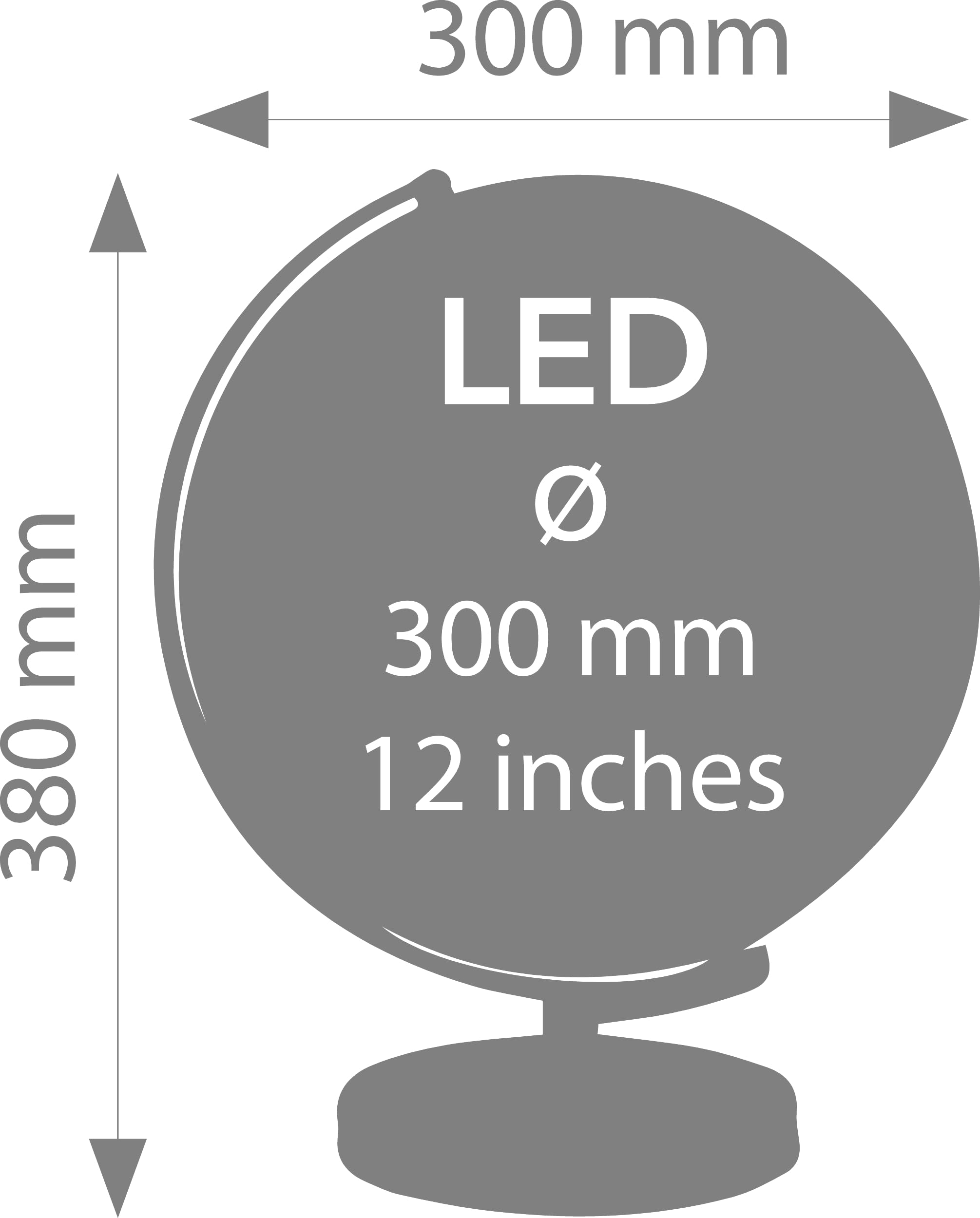 TROIKA Globus mit Sternenkarte beleuchtet Touch Funktion 30cm Durchmesser STELLAR LIGHT TOUCH Beleuchtung inkl. Ladestecker auf gebürstetem Metallfuß aus Kunststoff und Metall in blau