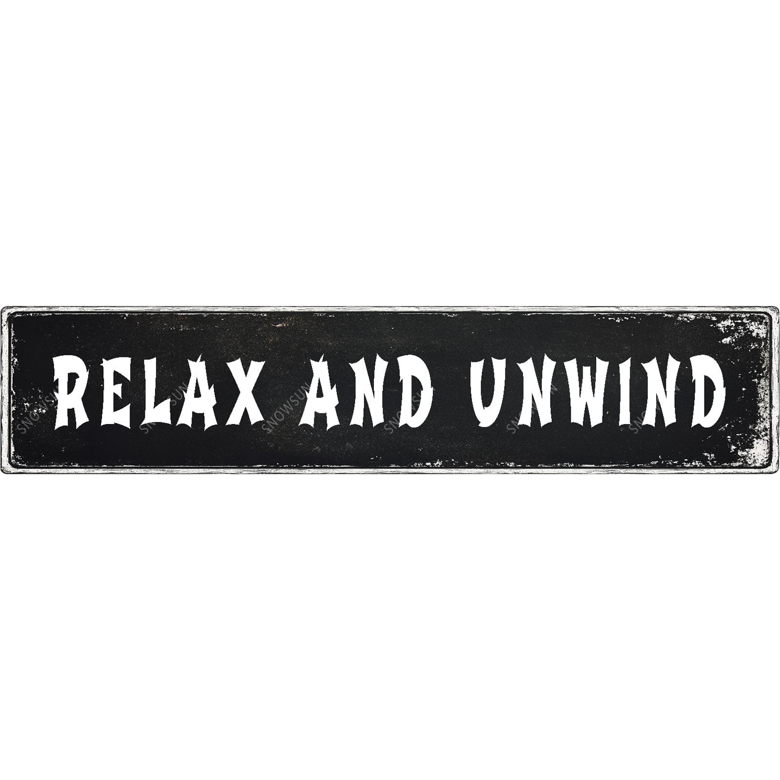 Relax And Unwind Tin Sign Funny Vintage Street Sign Wall Decor for Home Farmhouse Bar Cafe Fence Yard Decor 4x16 Inch