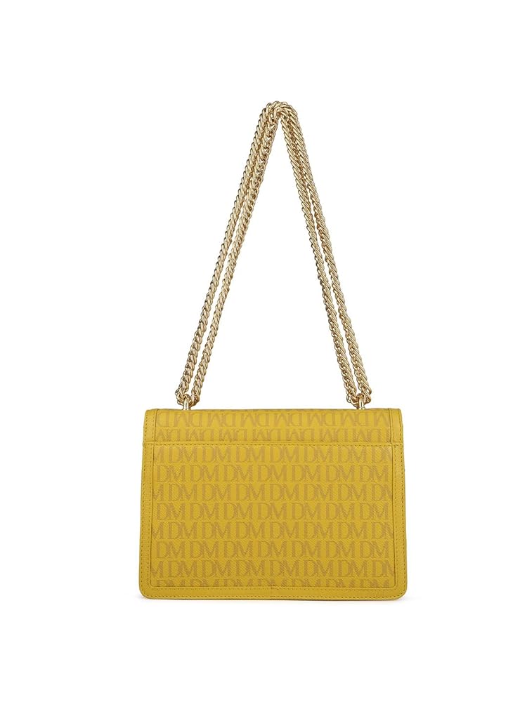 Da Milano Genuine Leather Yellow Shoulder Bag (01384) (Small