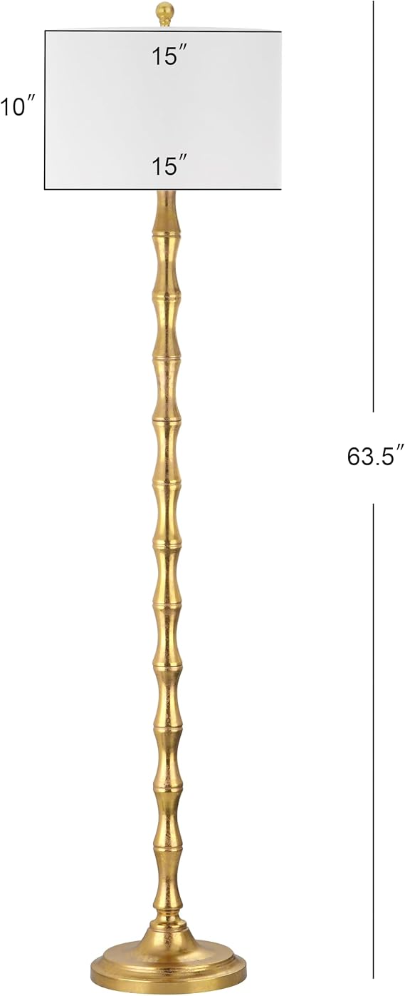 SAFAVIEH Lighting Collection Aurelia Farmhouse Antique Gold 64-inch Living Room Bedroom Home Office Standing Floor Lamp,Metal (LED Bulb Included)