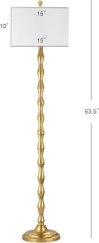 SAFAVIEH Lighting Collection Aurelia Farmhouse Antique Gold 64-inch Living Room Bedroom Home Office Standing Floor Lamp,Metal (LED Bulb Included)